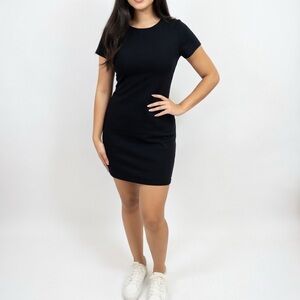Old Navvy Black Short Sleeve Dress Casual Chic Everyday Basic